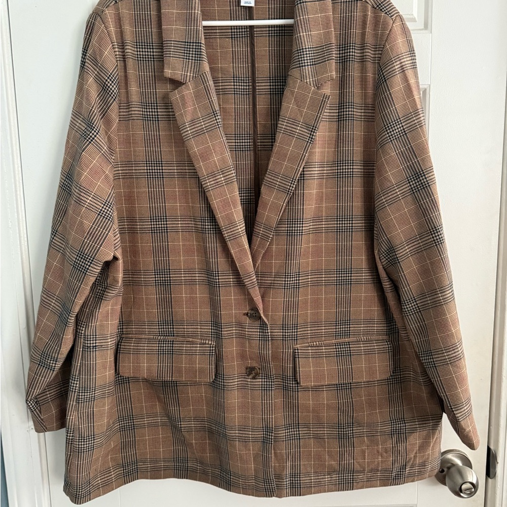 Old Navy Checkered Brown Blazer
